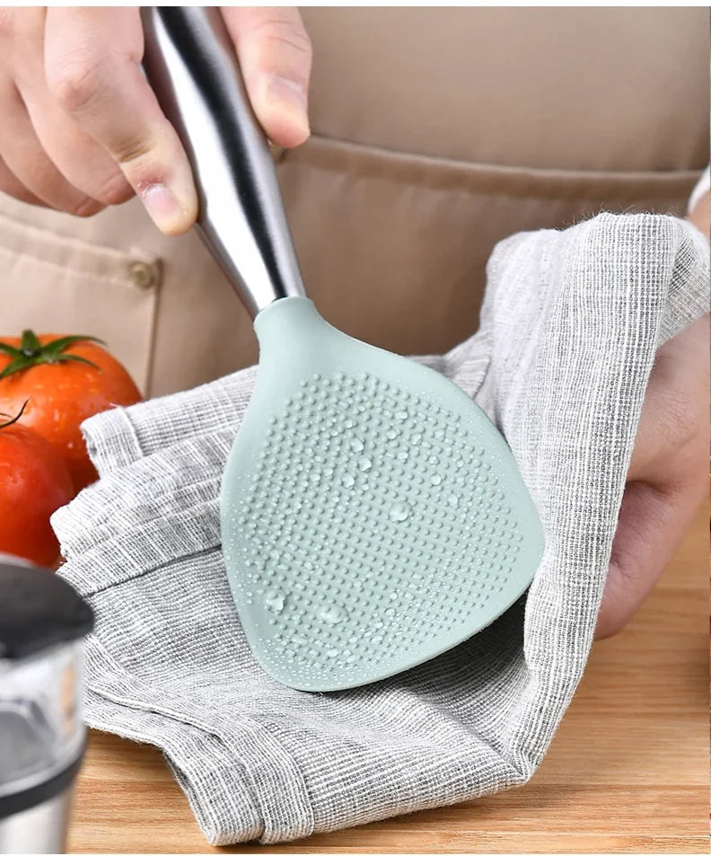 Cooking Spoon Food-Grade Silicone Nonstick & Heat-Resistant Handle