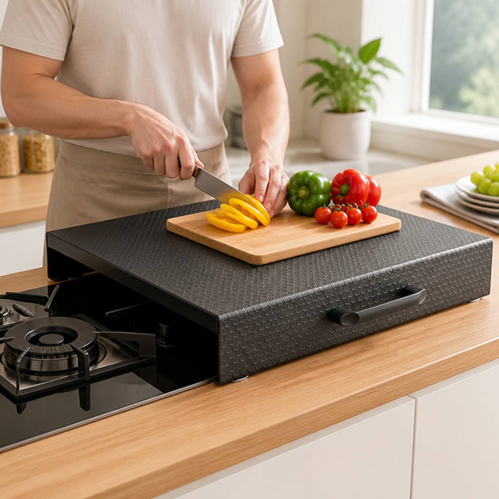 Cooktop Cover Plate Honeycomb Pattern & Aluminum Handles