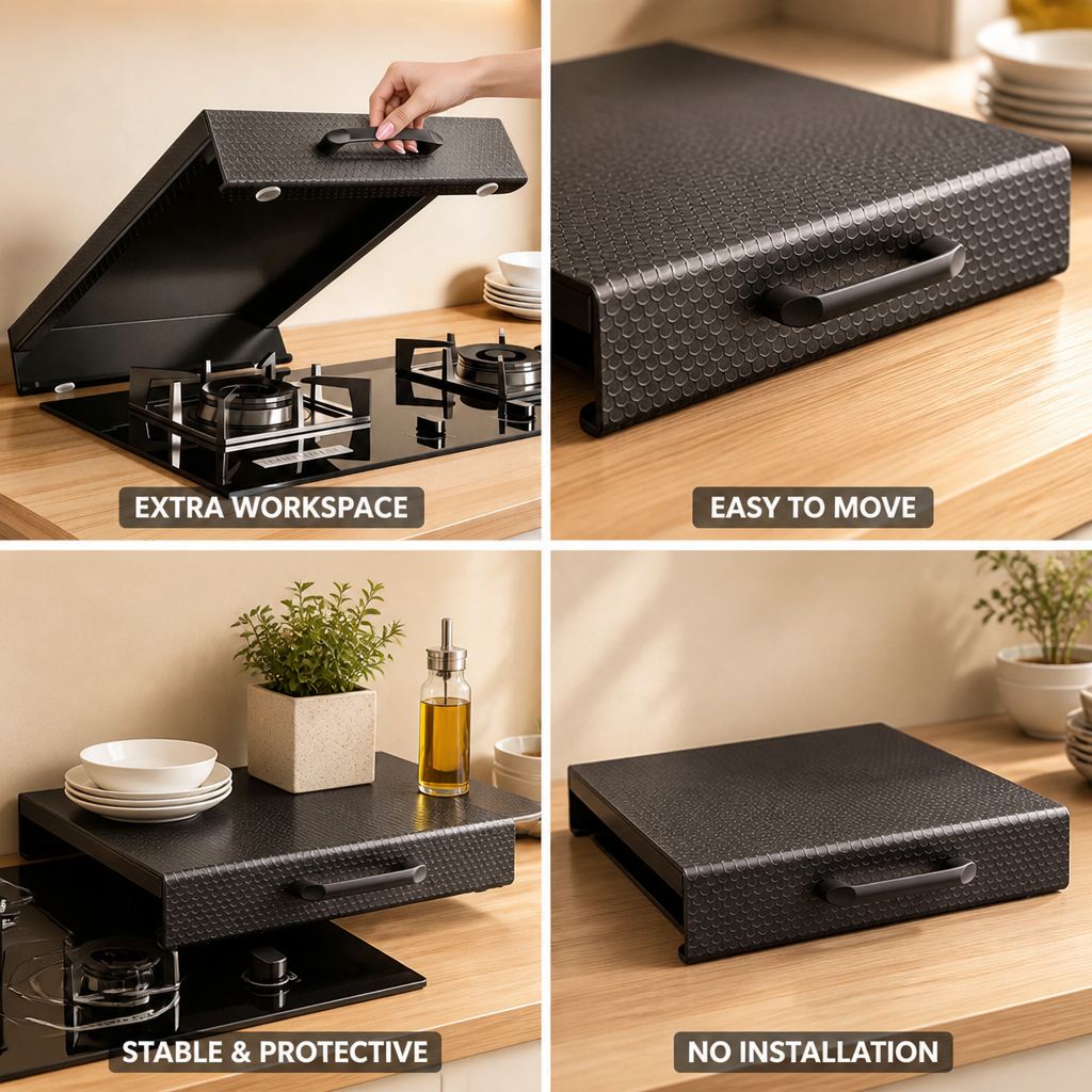 Cooktop Cover Plate Honeycomb Pattern & Aluminum Handles