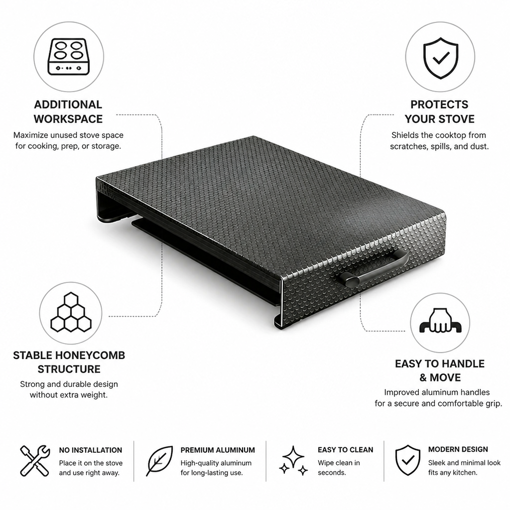 Cooktop Cover Plate Honeycomb Pattern & Aluminum Handles