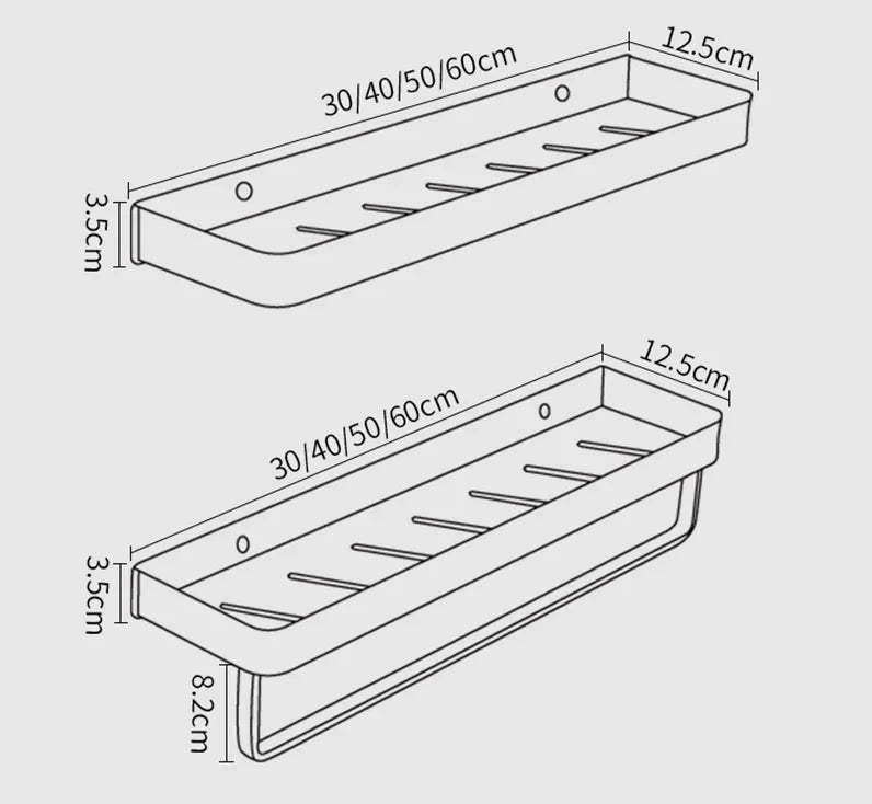 Corner Shower Shelf Drill-Free Matte Black Aluminum 3-Tier