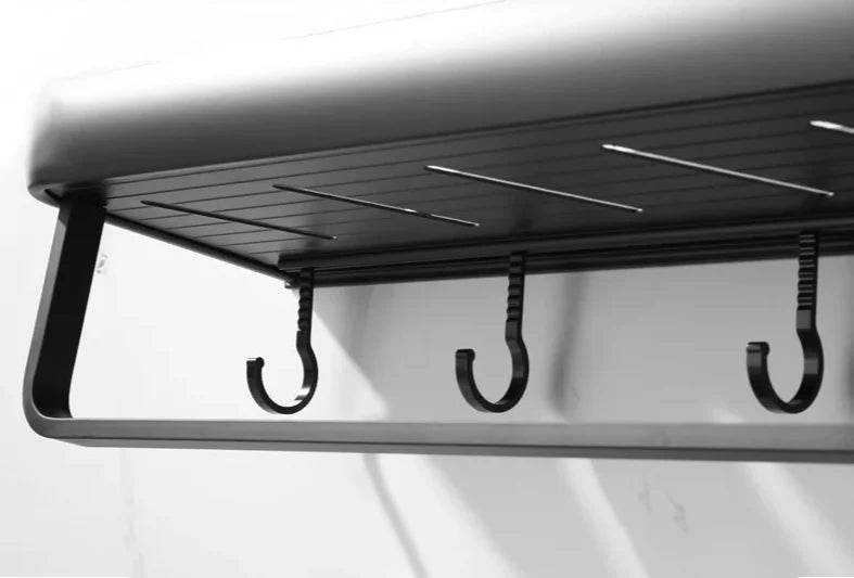 Corner Shower Shelf Drill-Free Matte Black Aluminum 3-Tier