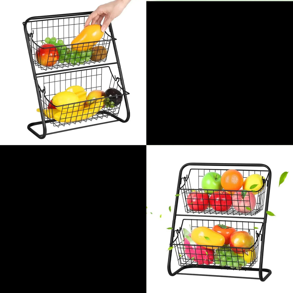 Countertop Organizer Double-Tier Rust-Resistant Steel Tool-Free Setup