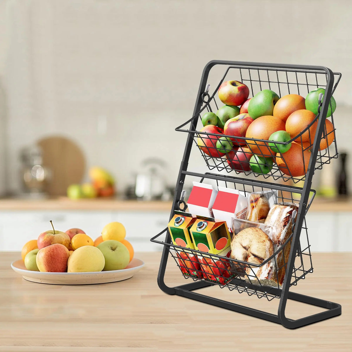 Countertop Organizer Double-Tier Rust-Resistant Steel Tool-Free Setup