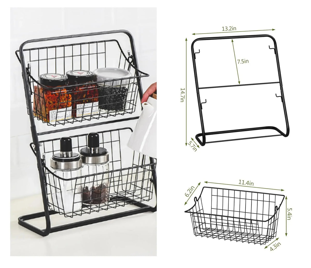 Countertop Organizer Double-Tier Rust-Resistant Steel Tool-Free Setup