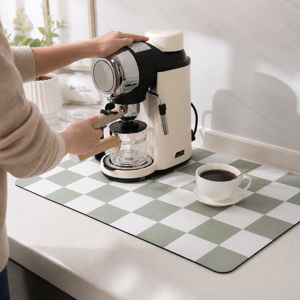 Countertop Protector Mat Checkered Water-Resistant & Non-Slip Backing