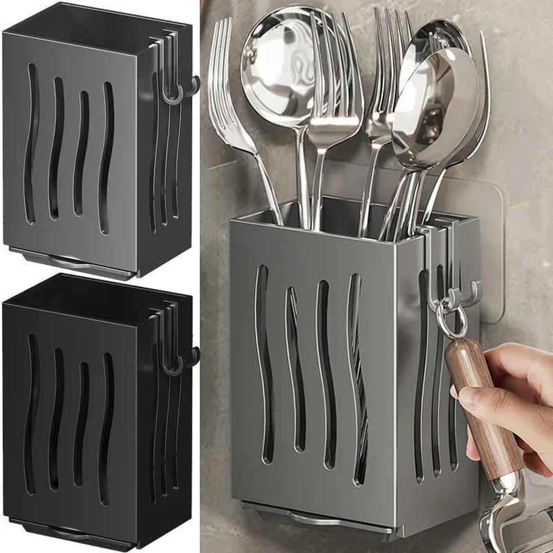 Cutlery Organizer Wall-Mounted Built In Drain