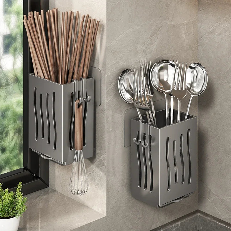 Cutlery Organizer Wall-Mounted Built In Drain