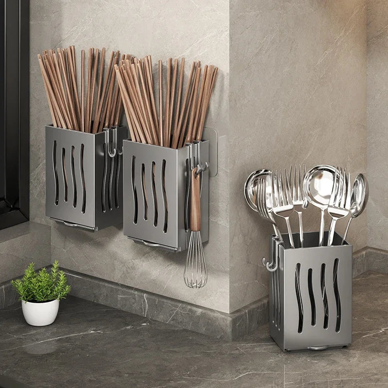 Cutlery Organizer Wall-Mounted Built In Drain