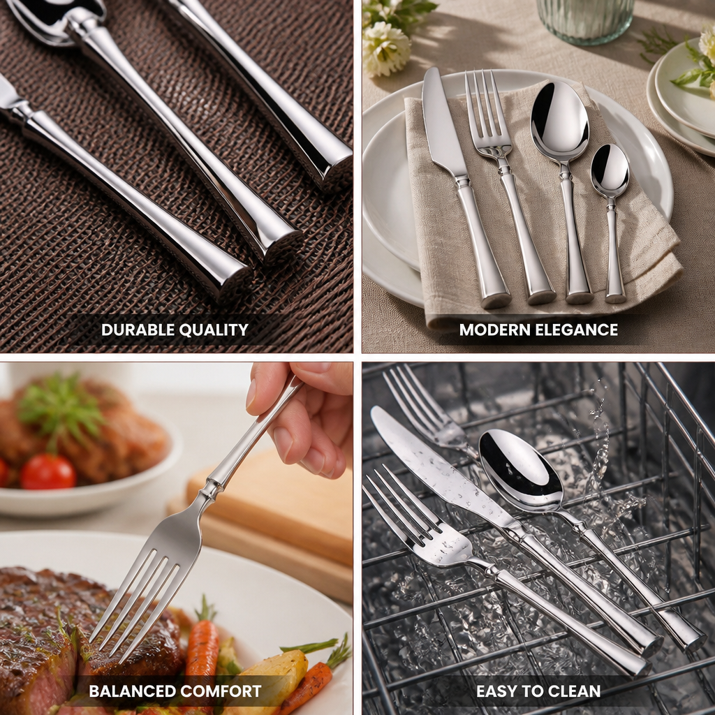 Cutlery Set Stainless Steel Balanced Grip