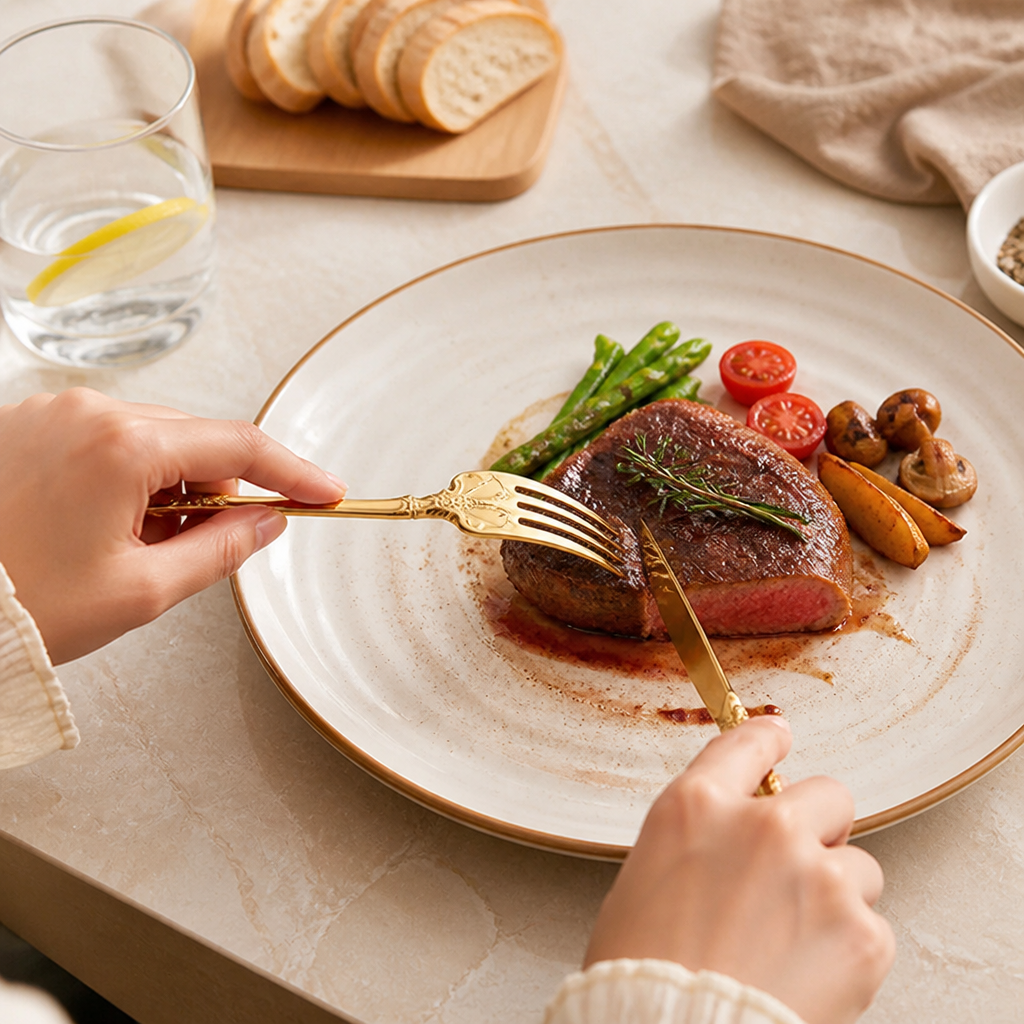 Cutlery Set Stainless Steel Dishwasher-Safe Ergonomic