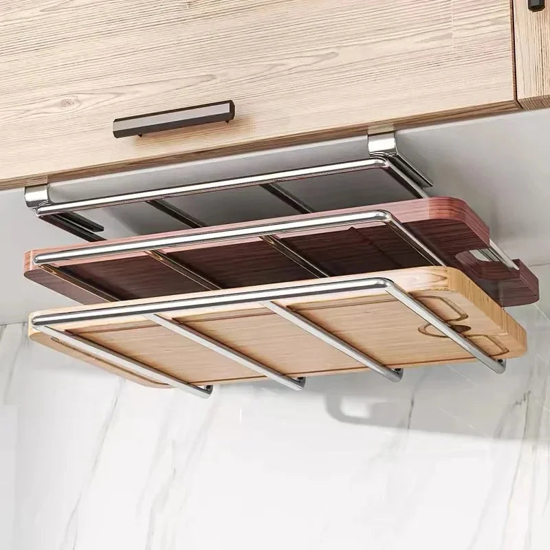 Cutting Board Rack Under-Cabinet Stainless Steel Space-Saving