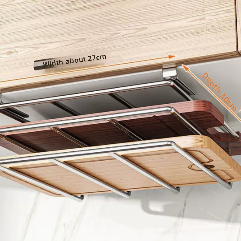 Cutting Board Rack Under-Cabinet Stainless Steel Space-Saving
