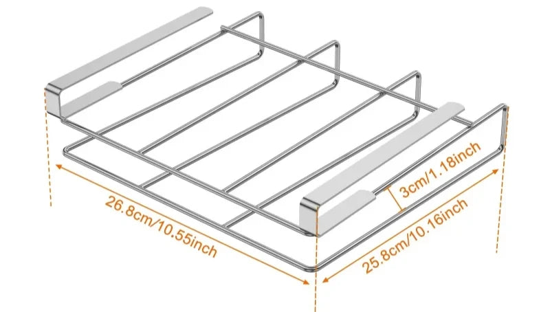 Cutting Board Rack Under-Cabinet Stainless Steel Space-Saving