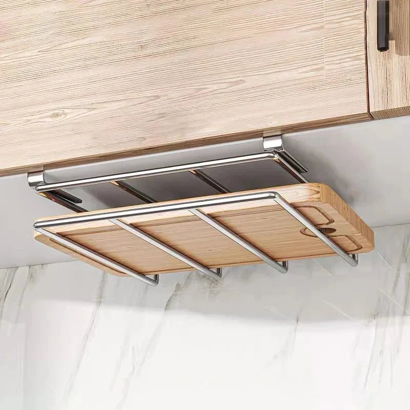 Cutting Board Rack Under-Cabinet Stainless Steel Space-Saving