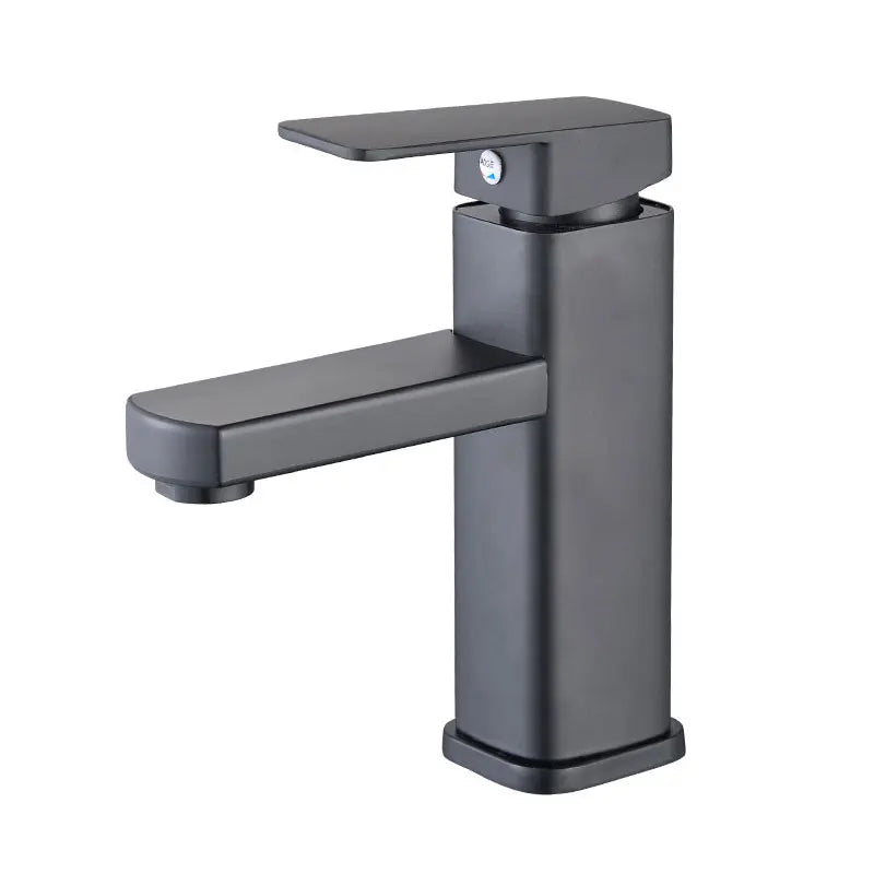 Deck-Mounted Faucet Black & Chrome Ceramic Valve