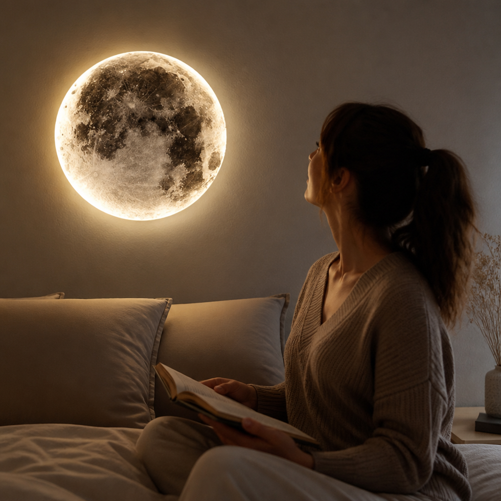 Dimmable 3D Moon or Earth Ceiling/Wall Led Lamp (Remote Option)