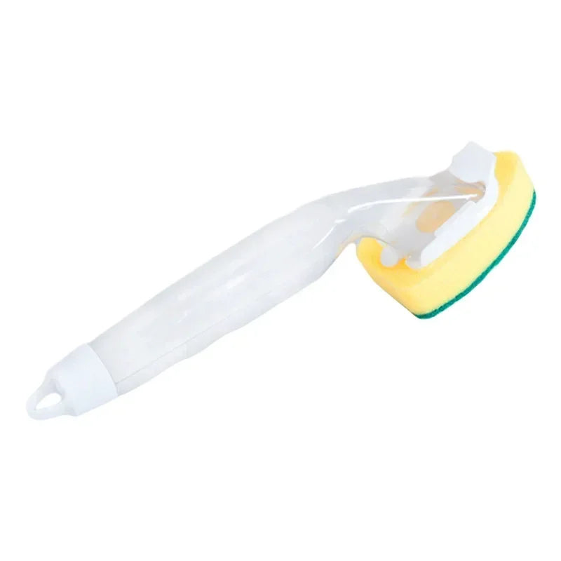 Dish Brush Refillable Push-Button & Non-Scratch Sponges