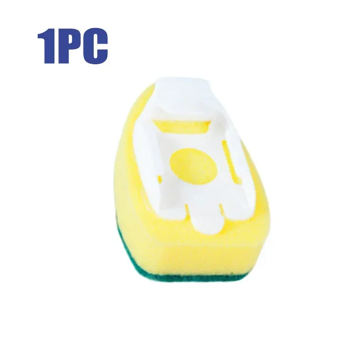 Dish Brush Refillable Push-Button & Non-Scratch Sponges