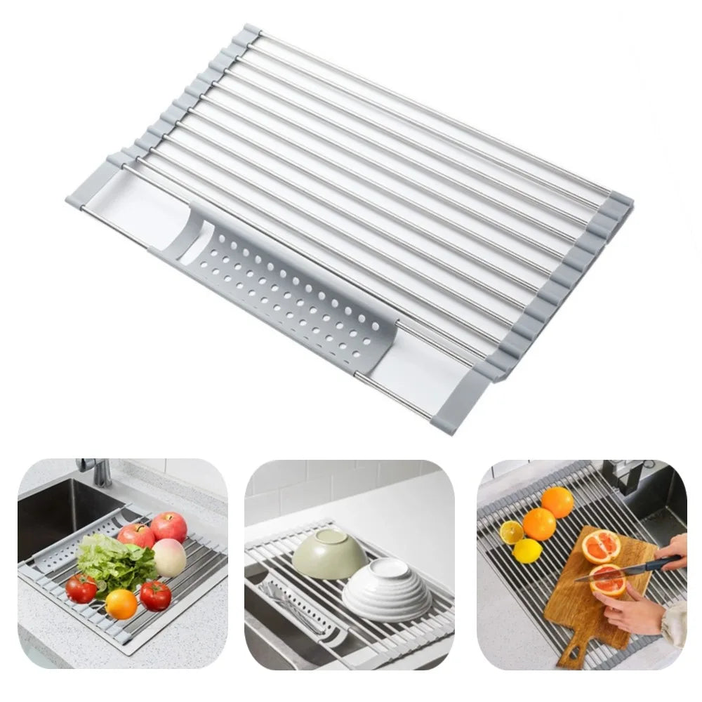 Dish Drying Rack Foldable 304 Stainless Steel