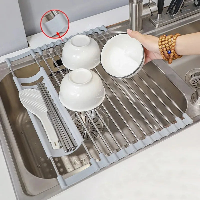 Dish Drying Rack Foldable 304 Stainless Steel