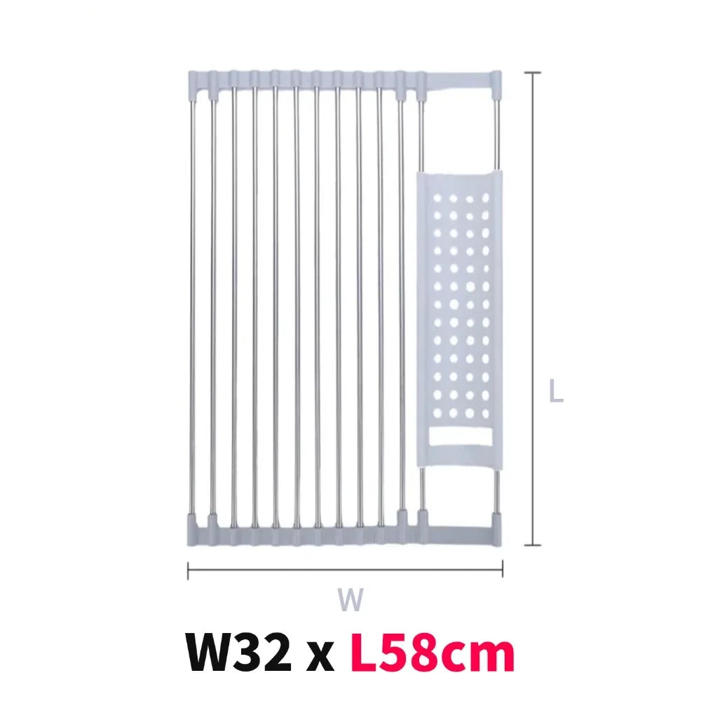 Dish Drying Rack Foldable 304 Stainless Steel