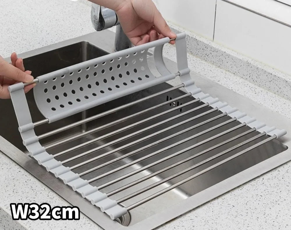 Dish Drying Rack Foldable 304 Stainless Steel