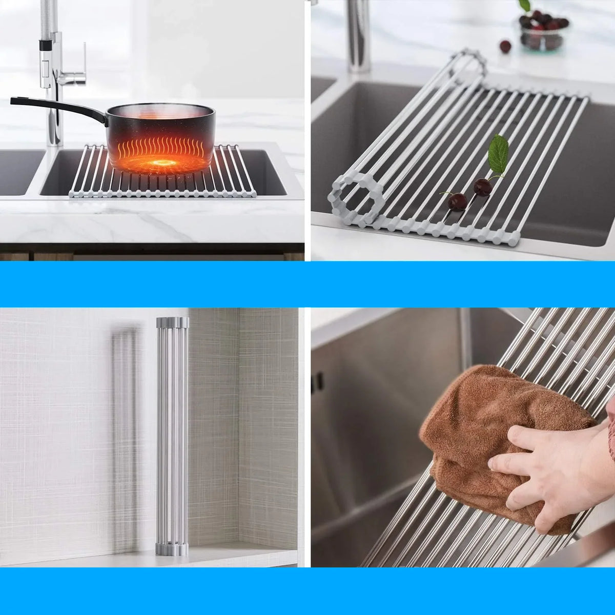 Dish Drying Rack Foldable 304 Stainless Steel