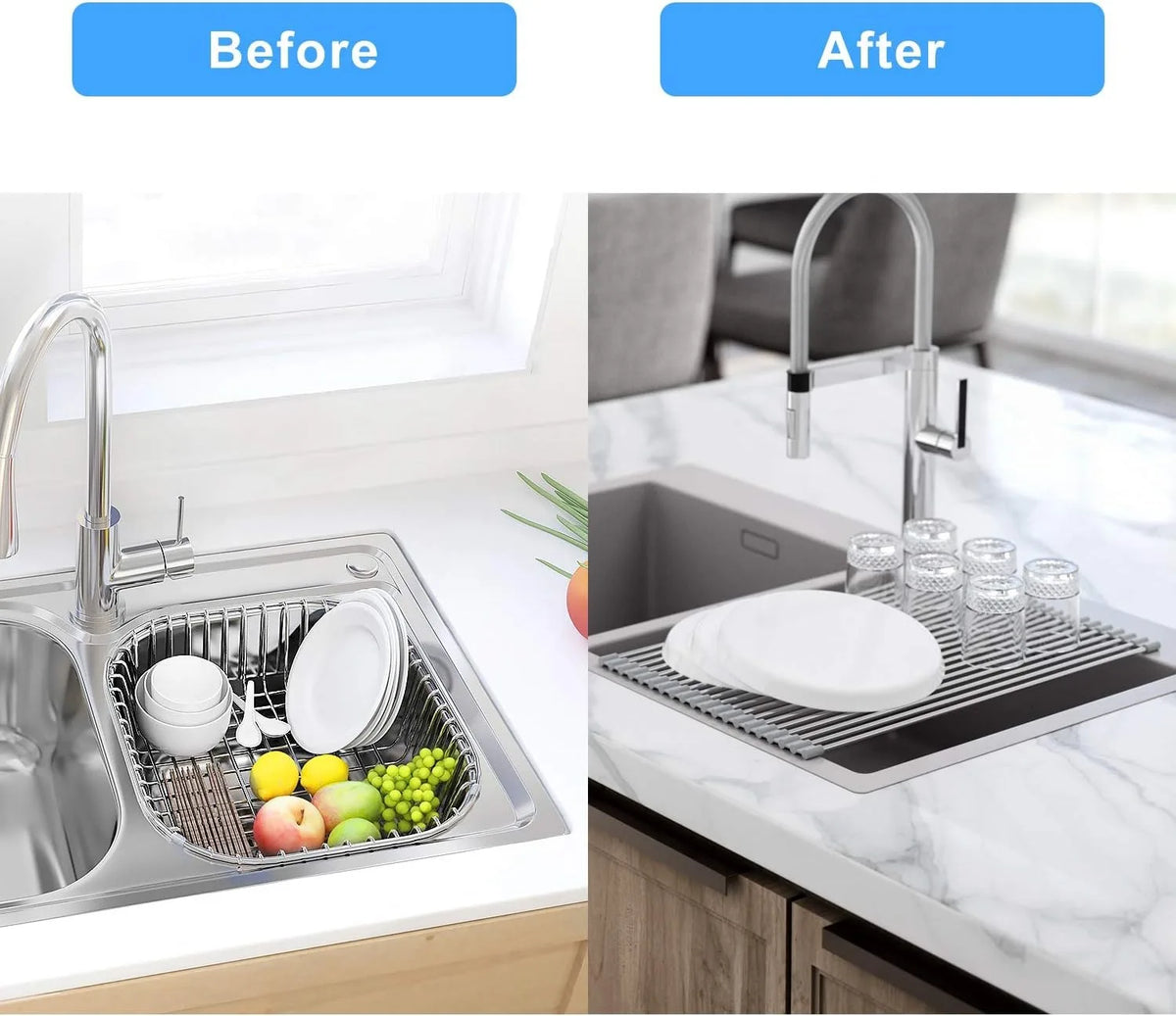 Dish Drying Rack Foldable 304 Stainless Steel