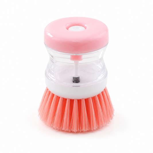 Dish Scrub Brush Refillable Soap Dispenser Ergonomic Grip