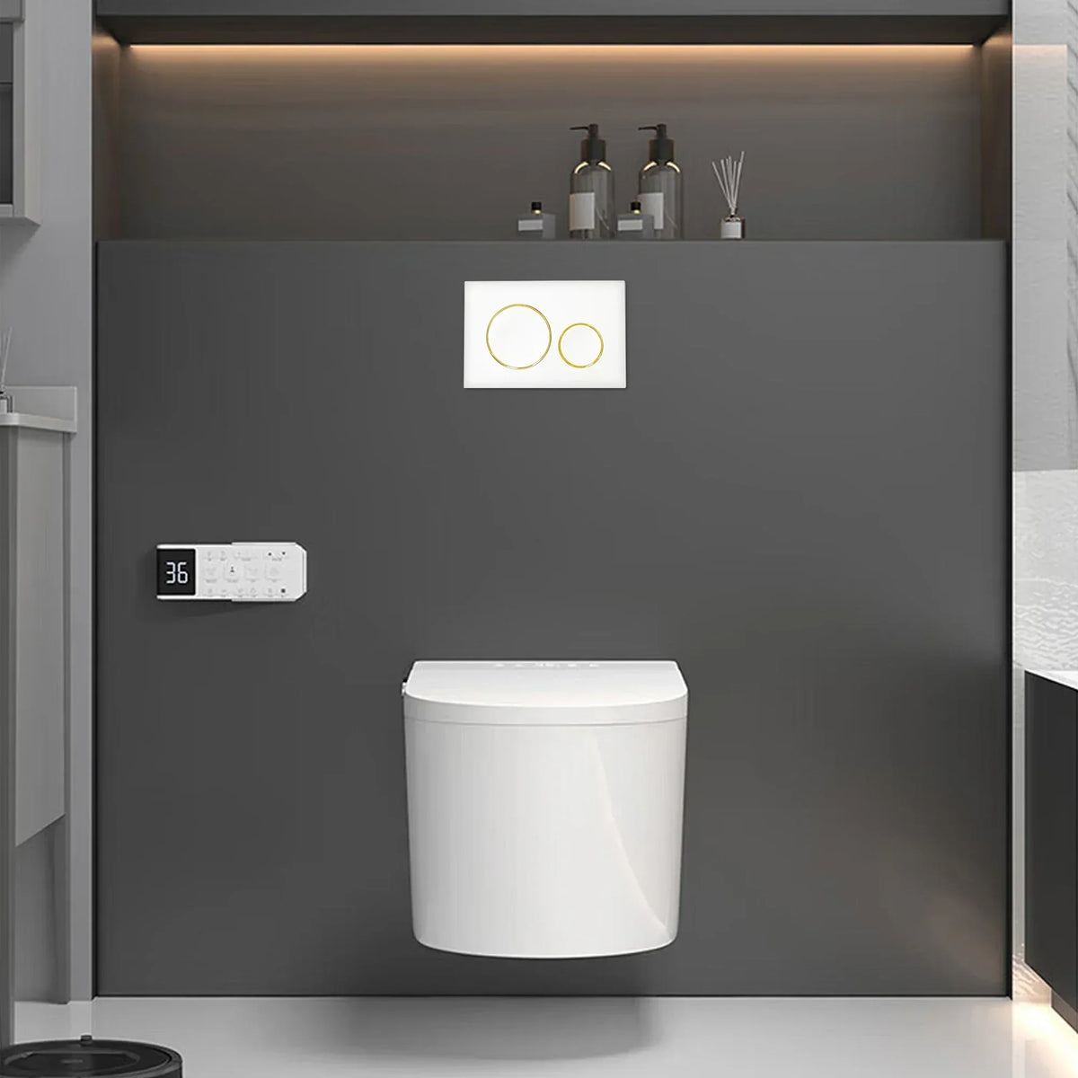 Dual-Flush Wall Plate Water-Saving Stainless-Style Plug And Play