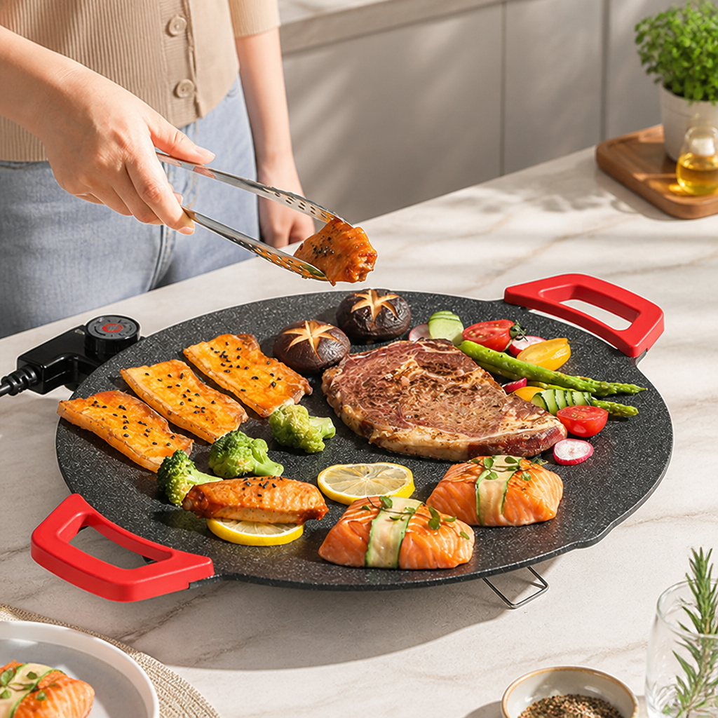 Electric Griddle 15.7 Inch Non-Stick Adjustable Temperature Control