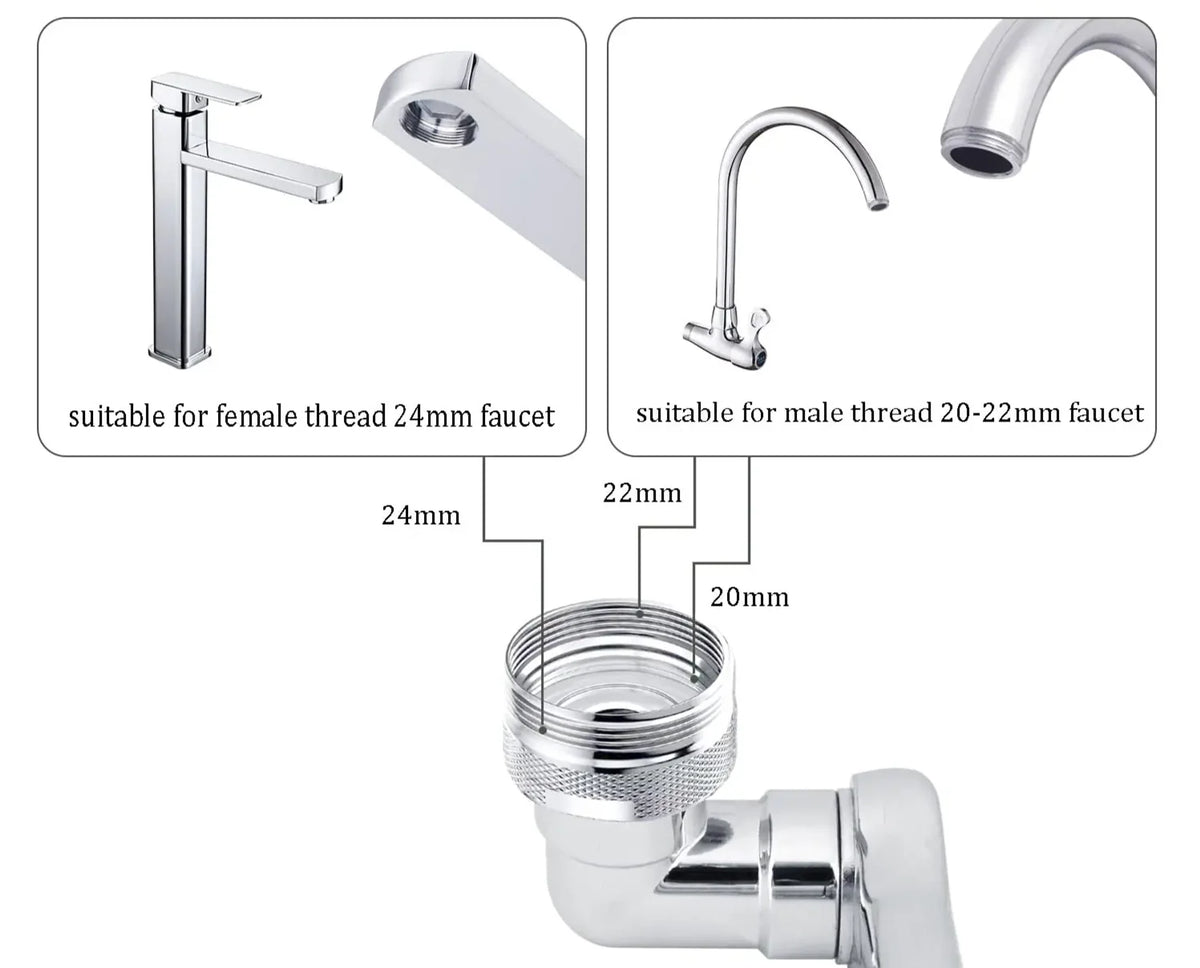 Faucet Extender 1080° Rotation Dual Spray Universal Fit