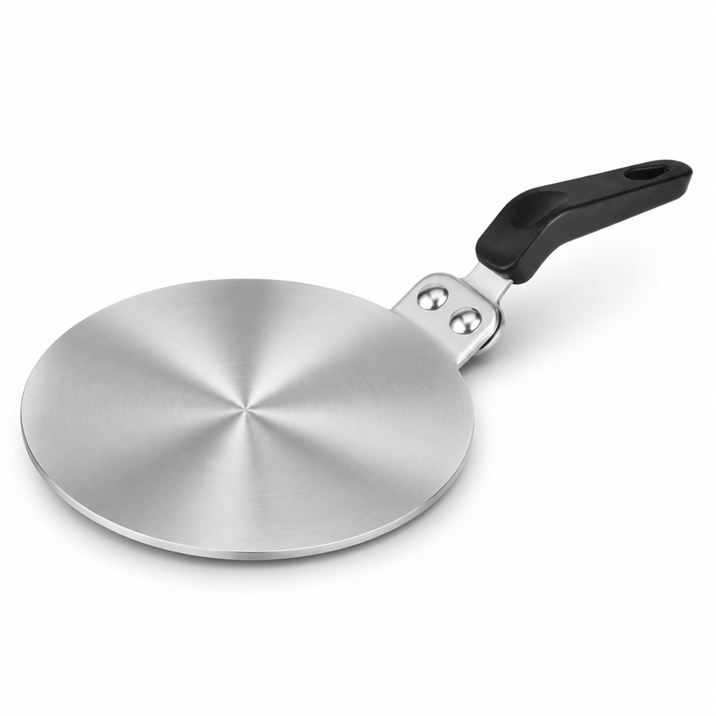 Flat Griddle Pan Stainless Steel Heat-Diffuser Ergonomic Handle