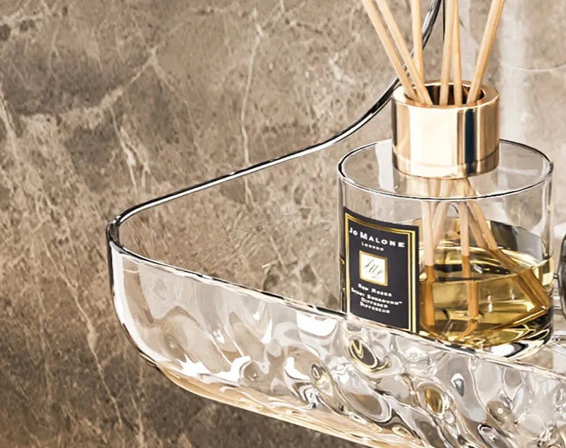 Floating Wall Shelf Transparent Acrylic No-Drill Adhesive