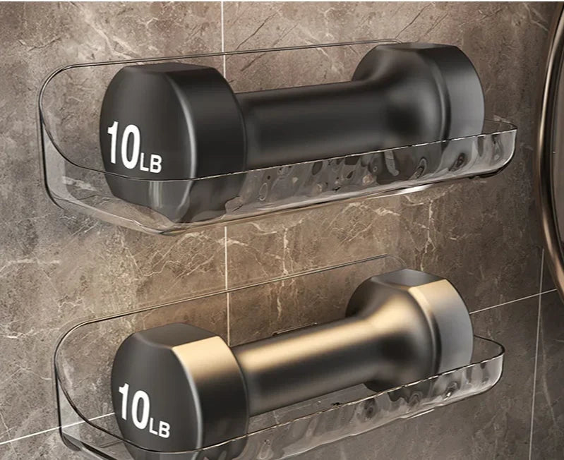 Floating Wall Shelf Transparent Acrylic No-Drill Adhesive