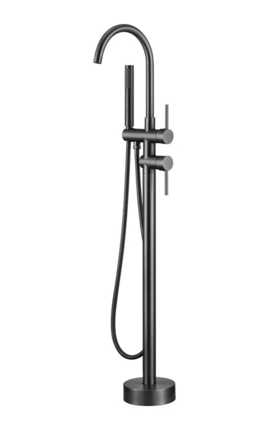 Floor-Mounted Faucet Solid Brass Dual-Handle & Hand Shower