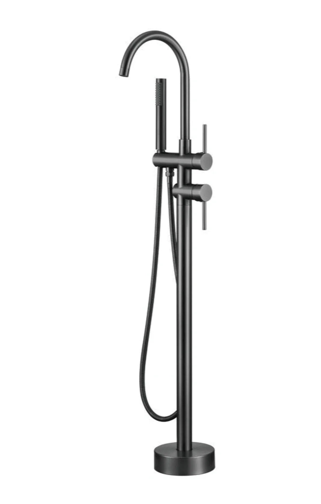 Floor-Mounted Faucet Solid Brass Dual-Handle & Hand Shower