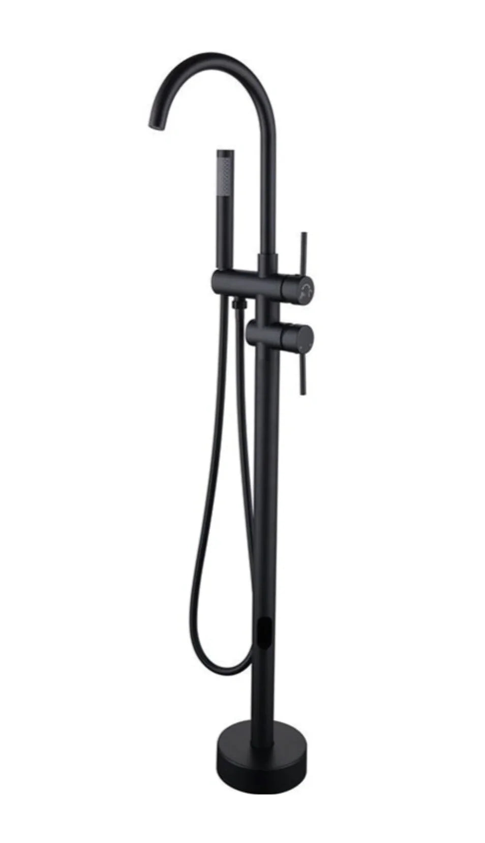 Floor-Mounted Faucet Solid Brass Dual-Handle & Hand Shower