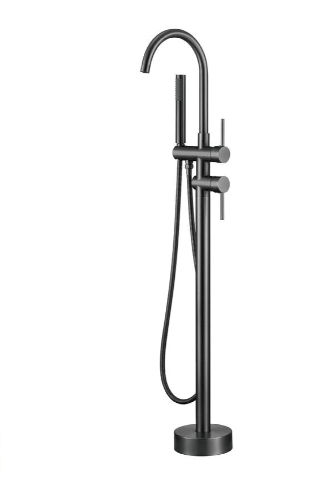 Floor-Mounted Faucet Solid Brass Dual-Handle & Hand Shower