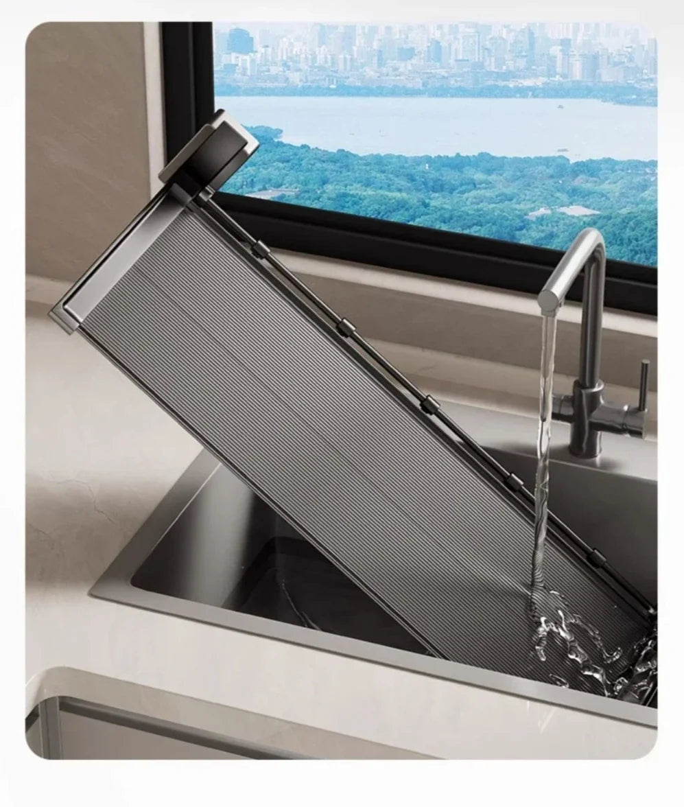 Foldable Spice Rack Self-Adhesive No-Drill Utensil Tray & Hooks
