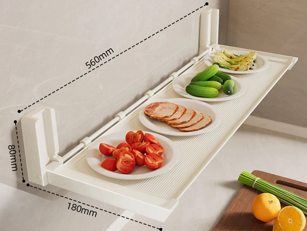 Foldable Spice Rack Self-Adhesive No-Drill Utensil Tray & Hooks