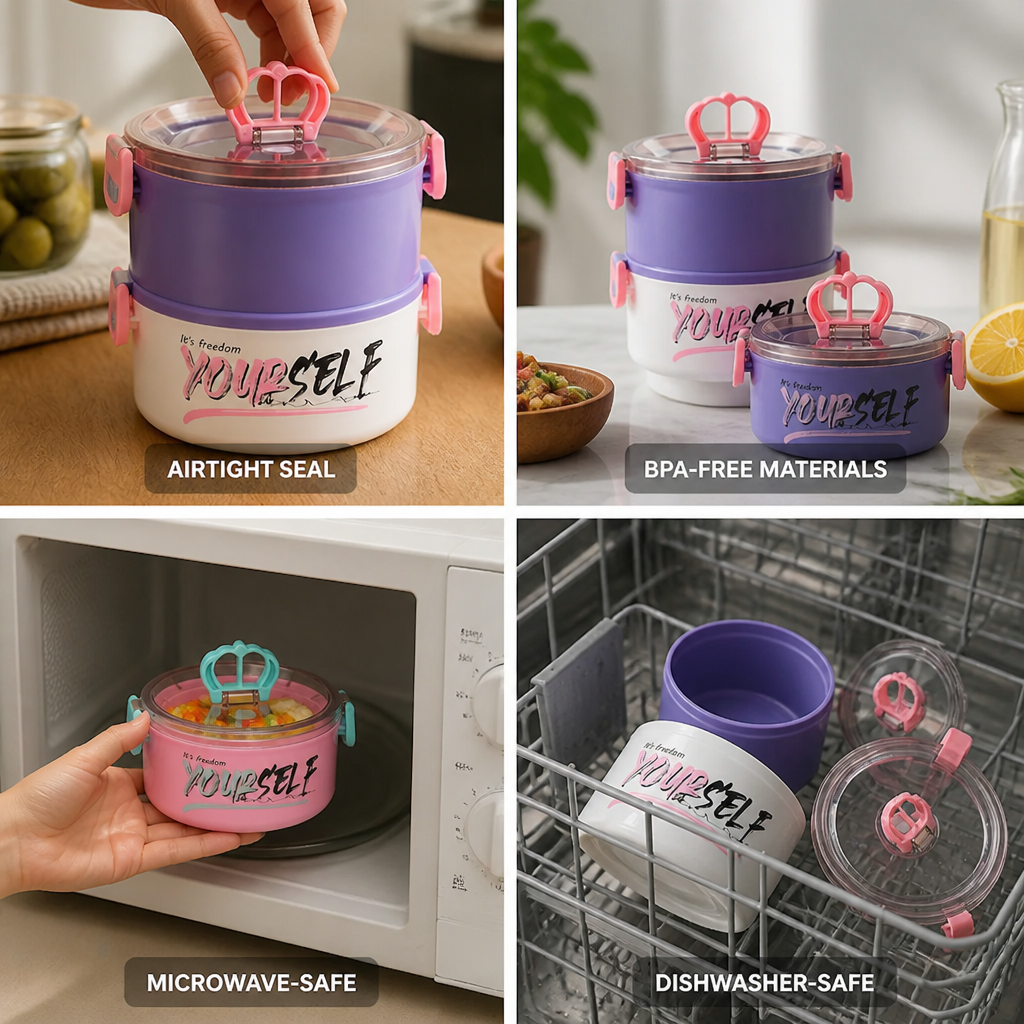 Food Storage Container Airtight Locking Lid BPA-Free