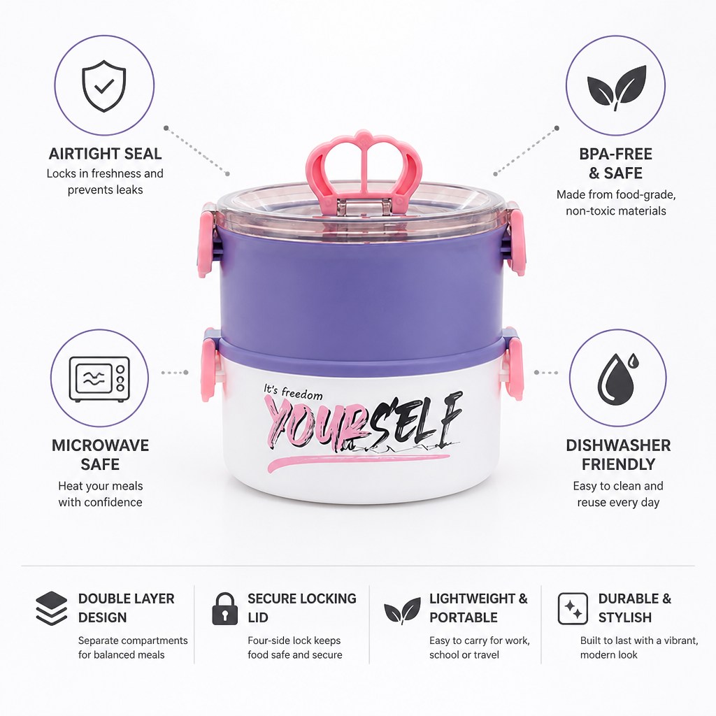 Food Storage Container Airtight Locking Lid BPA-Free