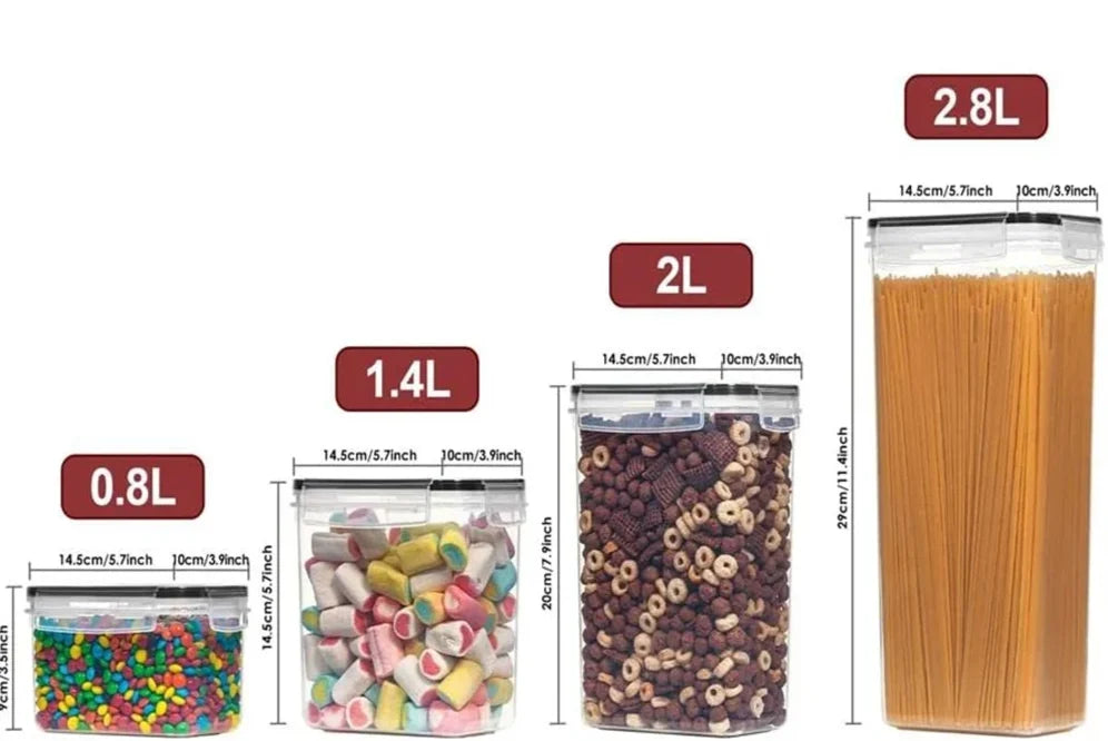 Food Storage Container Set Airtight & Stackable BPA-Free 7-Piece