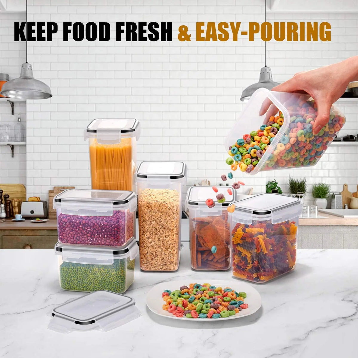 Food Storage Container Set Airtight & Stackable BPA-Free 7-Piece