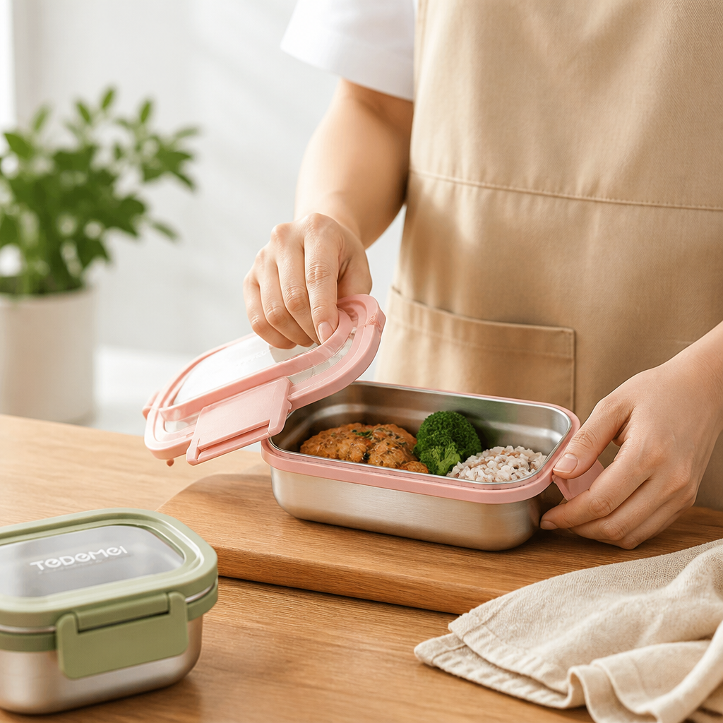Food Storage Container Stainless Steel Leak-Proof Silicone Seal
