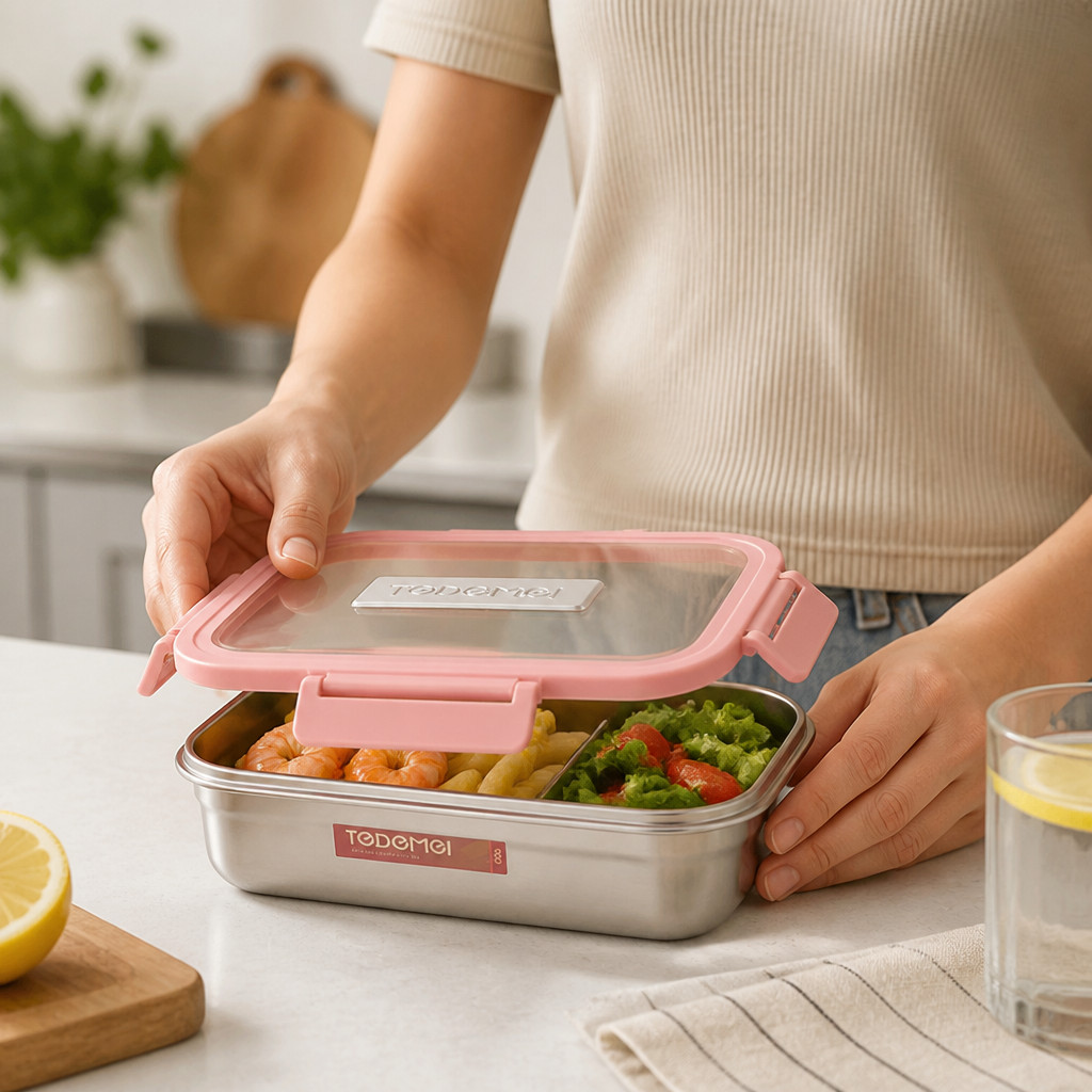 Food Storage Container Stainless Steel Leak-Proof Silicone Seal