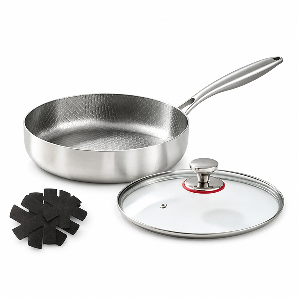 Frying Pan Nonstick Induction & Gas Compatible Ergonomic Handle