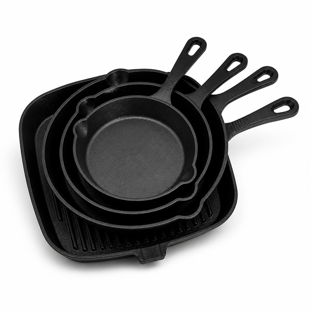 Frying Pan Set Cast Iron Set of 5